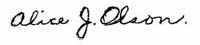 signature of Alice J. Olson